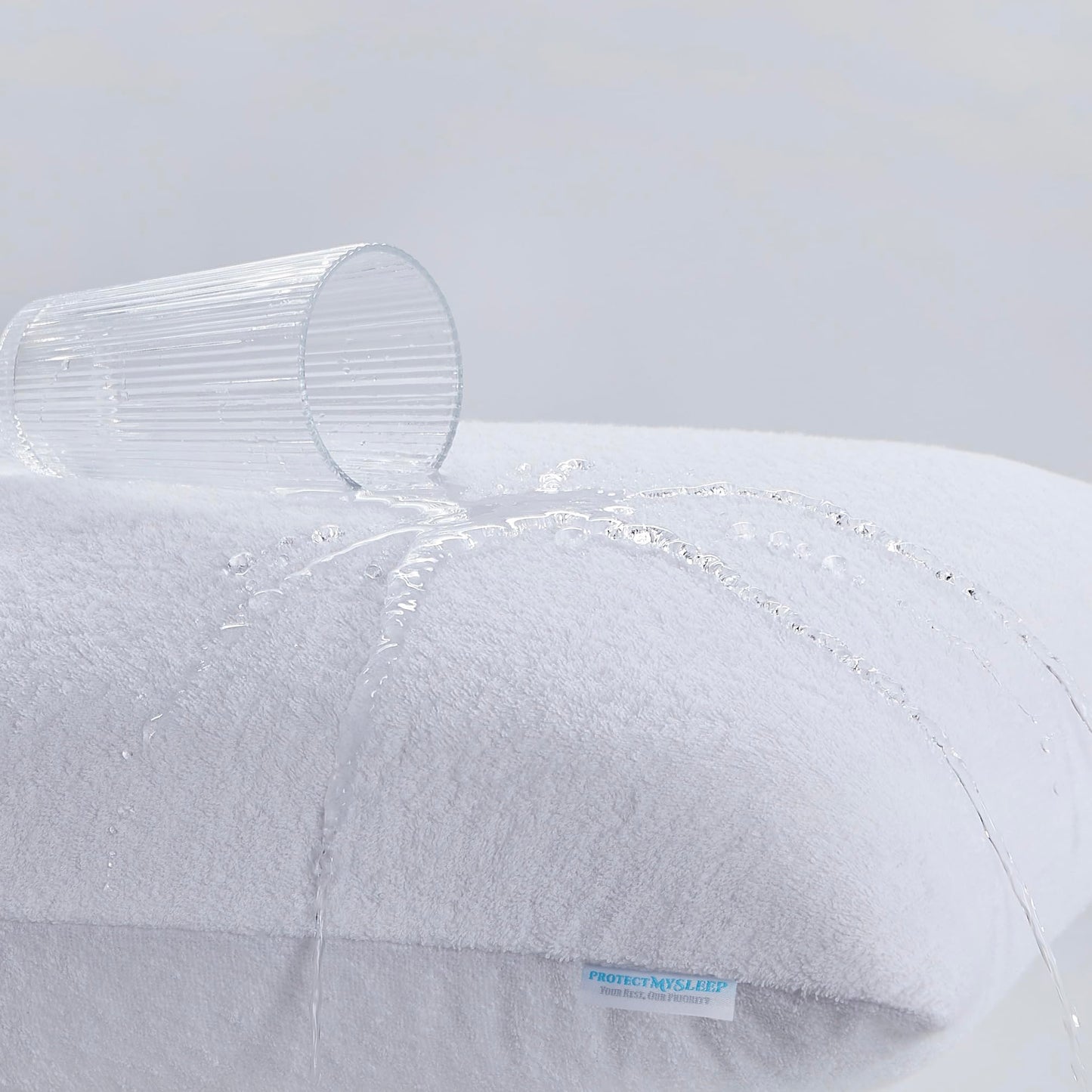 ProtectMySleep Cotton Terry Pillow Protector 2Pack Hypoallergenic Standard Queen