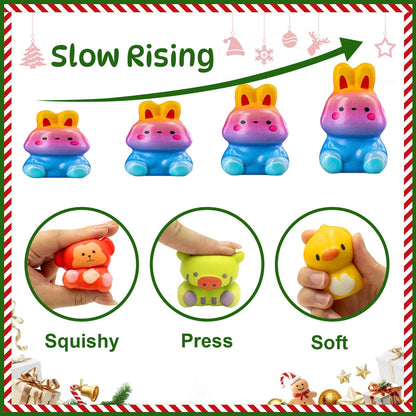 Govetom 2025 Christmas Advent Calendar 24 Days Slow Rising Squishy Multi-color