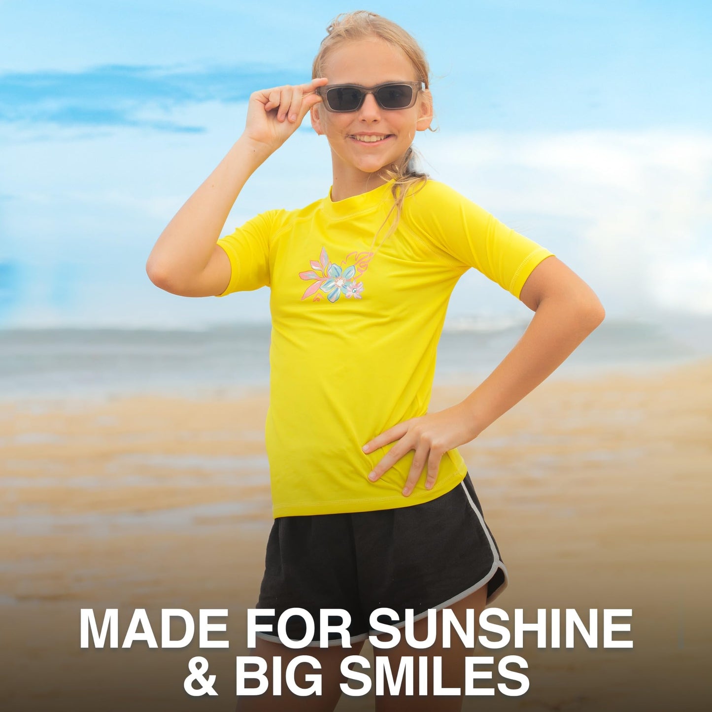 Kanu Surf Girls Rash Guard UPF 50+ Short Sleeve Swim Shirt Daria Size 8