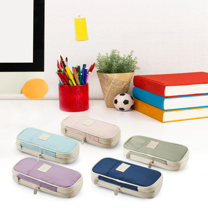 Sonuimy Large Capacity Pencil Case Pouch Zipper Organizer Green