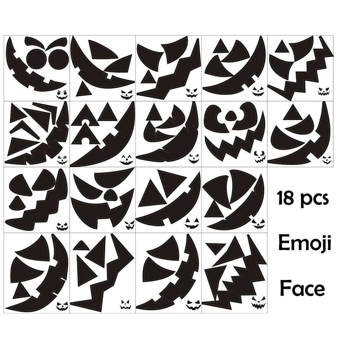 Calidum Halloween Pumpkin Decorating Stickers 18 Sheets Black Kids Craft
