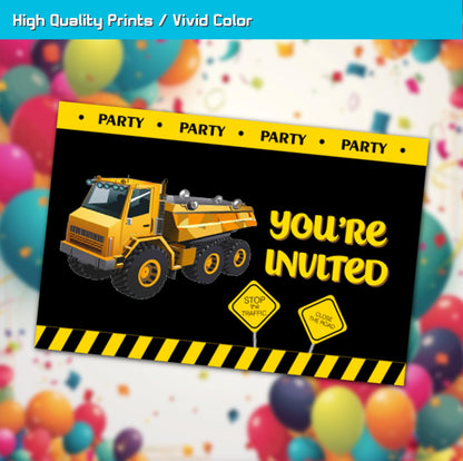 XIAOPNN Construction Birthday Party Invitation Boys, 30 Cards With 30 Envelopes
