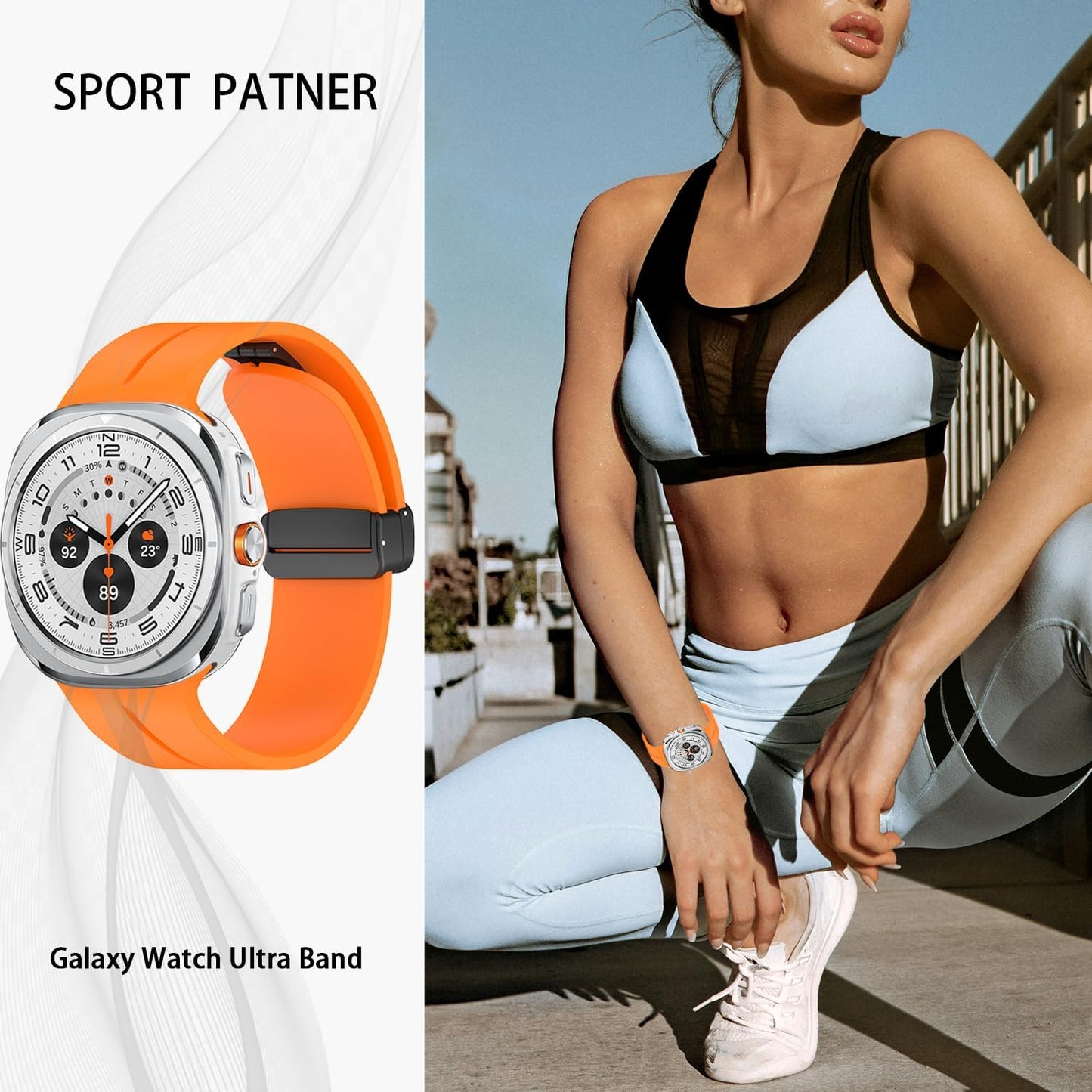 GOLDTOLUCK Samsung Galaxy Watch 7 Ultra 47mm Silicone Sport Band Cream Size 47mm