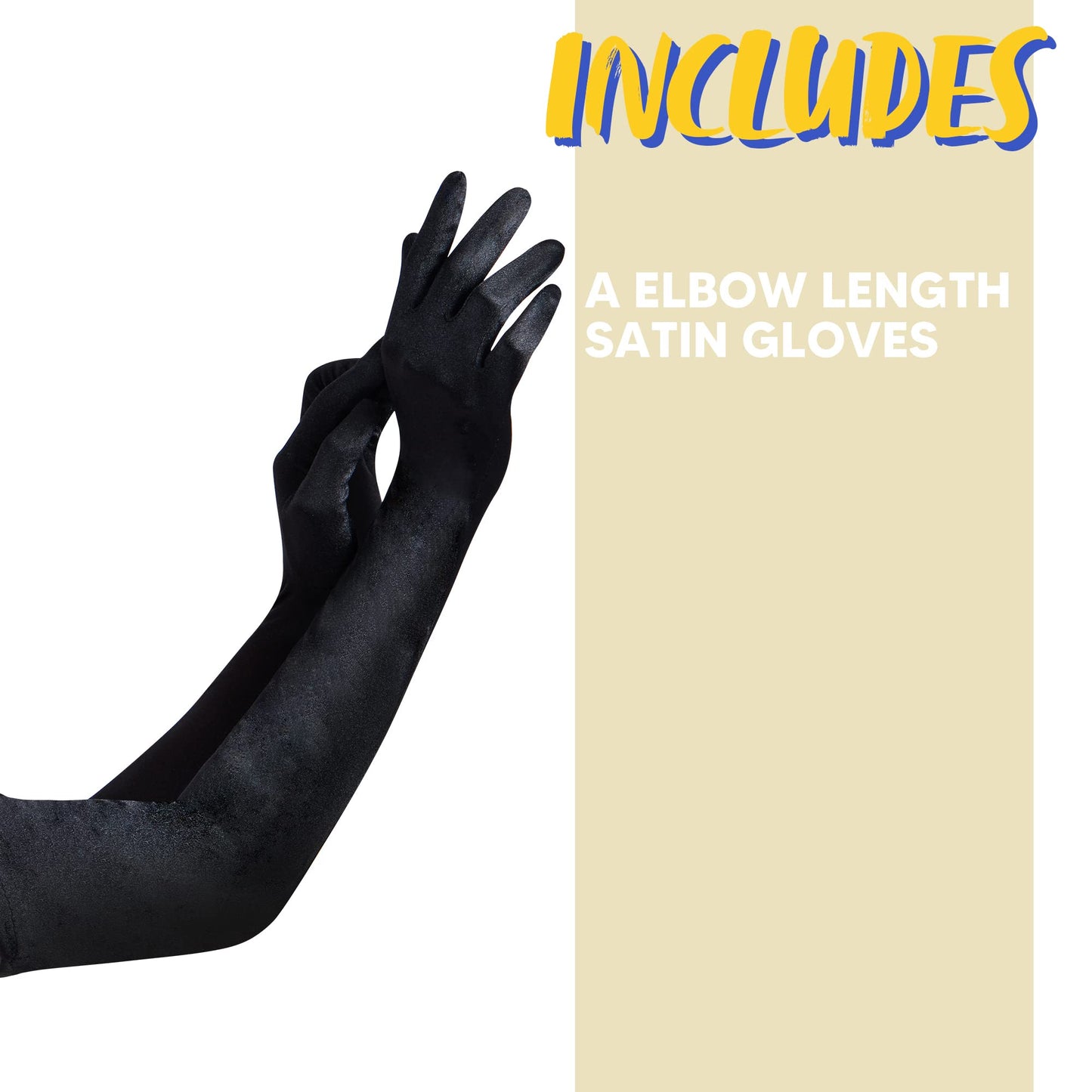 Spooktacular Creations Long Satin Opera Party Gloves Black 21in One Size