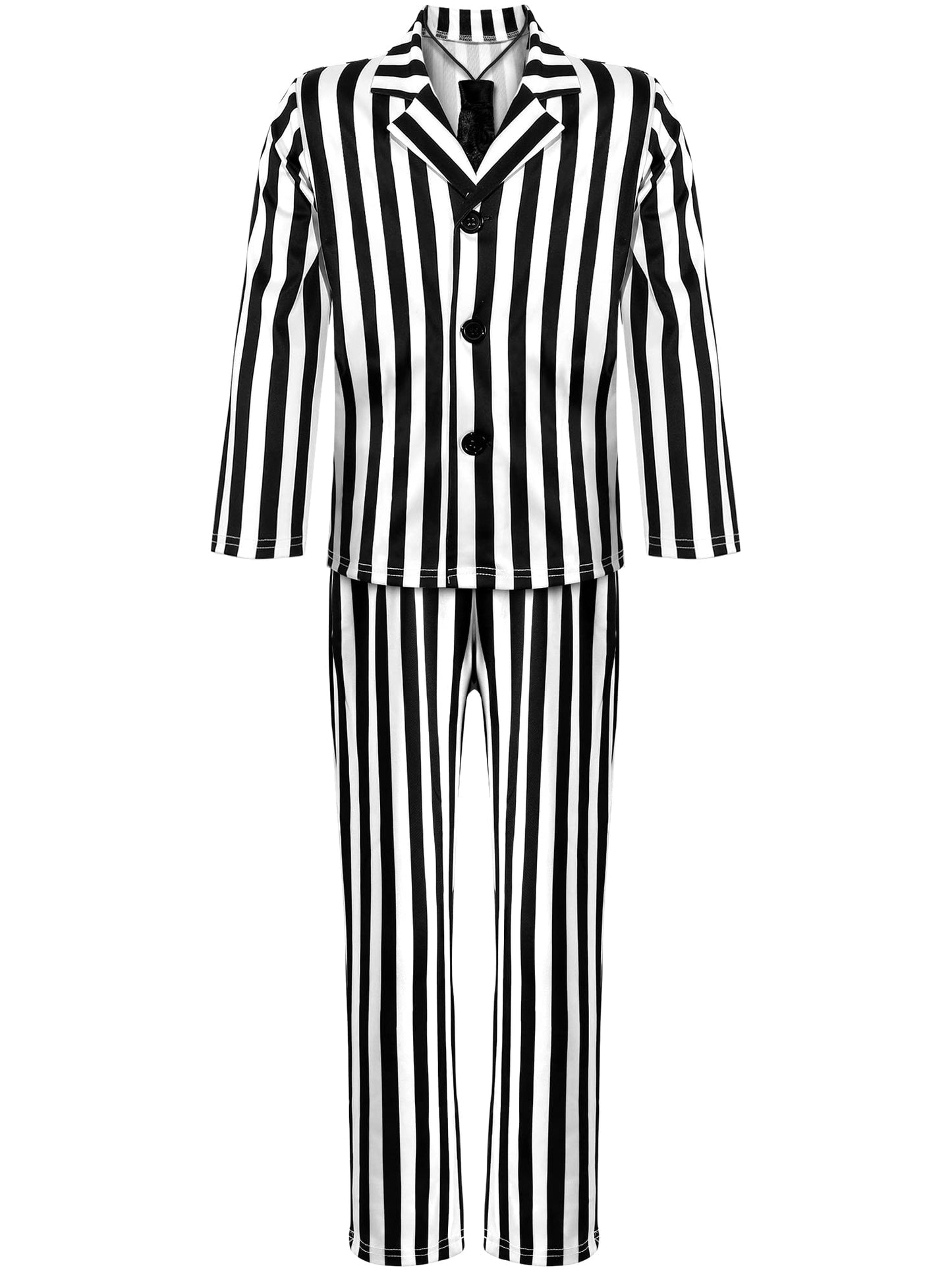 Haysandy Kids Halloween Black White Striped Suit Costume Size Large