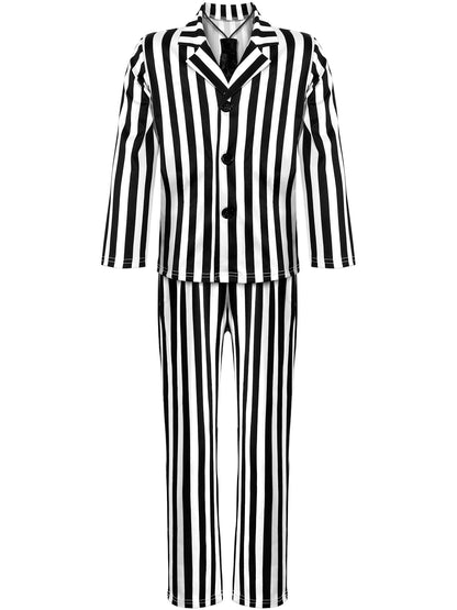 Haysandy Kids Halloween Black White Striped Suit Costume Size Large