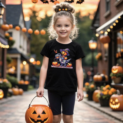 HELLO MEOW Halloween Boys Dinosaur T Shirt Black Cotton Size 3-4T