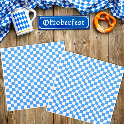 GotGala Oktoberfest Deli Sandwich Paper Blue White Checkered 100 Pcs