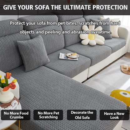 Disayu Sofa Couch Cover Stretch Washable Slipcover Beige Large Double Seat
