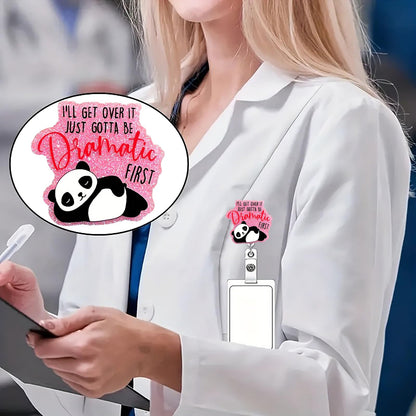 CHAONENG Funny Panda Nurse Badge Reel Retractable Clip Medical Worker ID A54