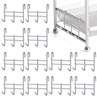 Dimeho 12pcs 3 Hook Wire Shelving Attachment Silver 3.74x3.27x1.38in