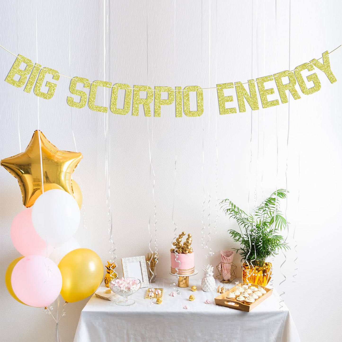 Zatain Big Scorpio Energy Banner Gold Horoscope Astrology Party Decor