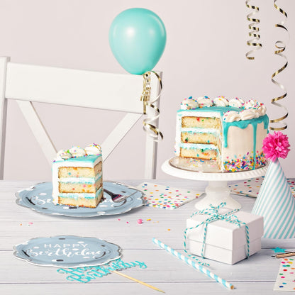 LeZakaa Birthday Paper Plates Set 50pcs 7 & 9 Inch Happy Birthday Balloon