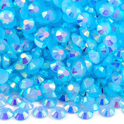 Blinginbox 500pcs 6mm AB Resin Flatback Rhinestones lt.Sapphire AB
