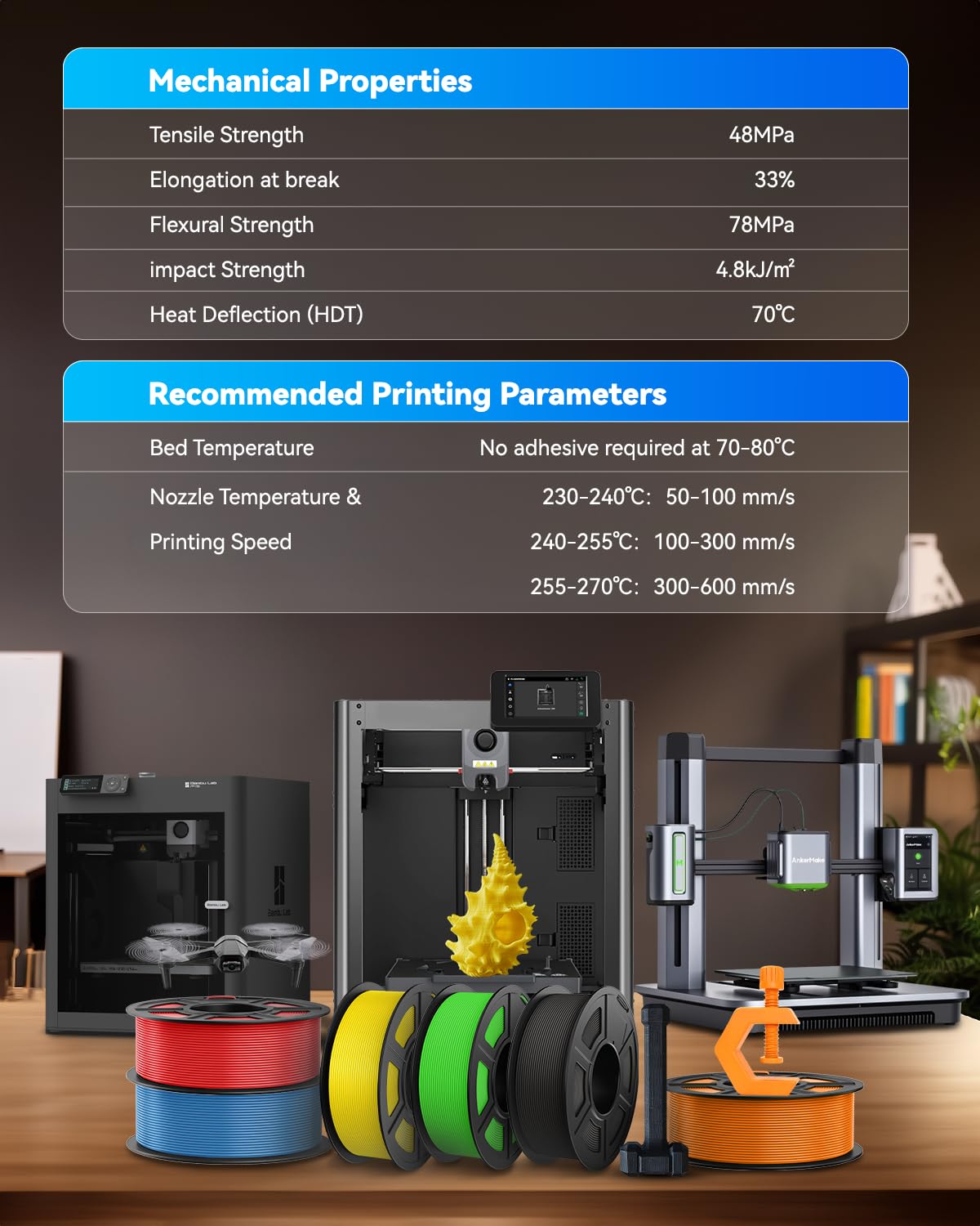 JAYO Rapid Matte PETG 3D Printer Filament 1.75mm Orange 1.1kg Spool