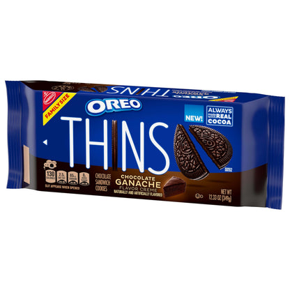 BestBy05/26 OREO Thins Chocolate Ganache Creme Sandwich Cookies 12.33 oz
