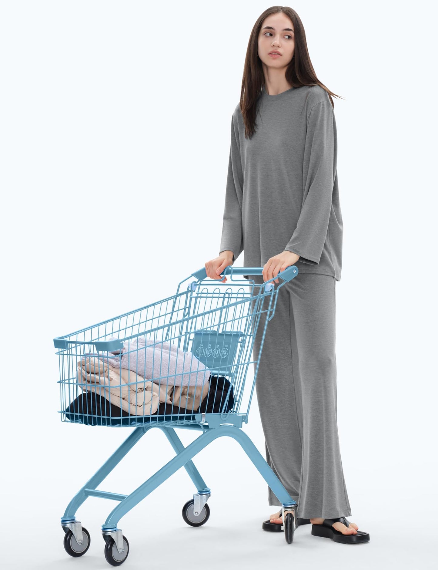 C202 Women's 2-Piece Lounge Set Crewneck Sweatsuit Lava Size L