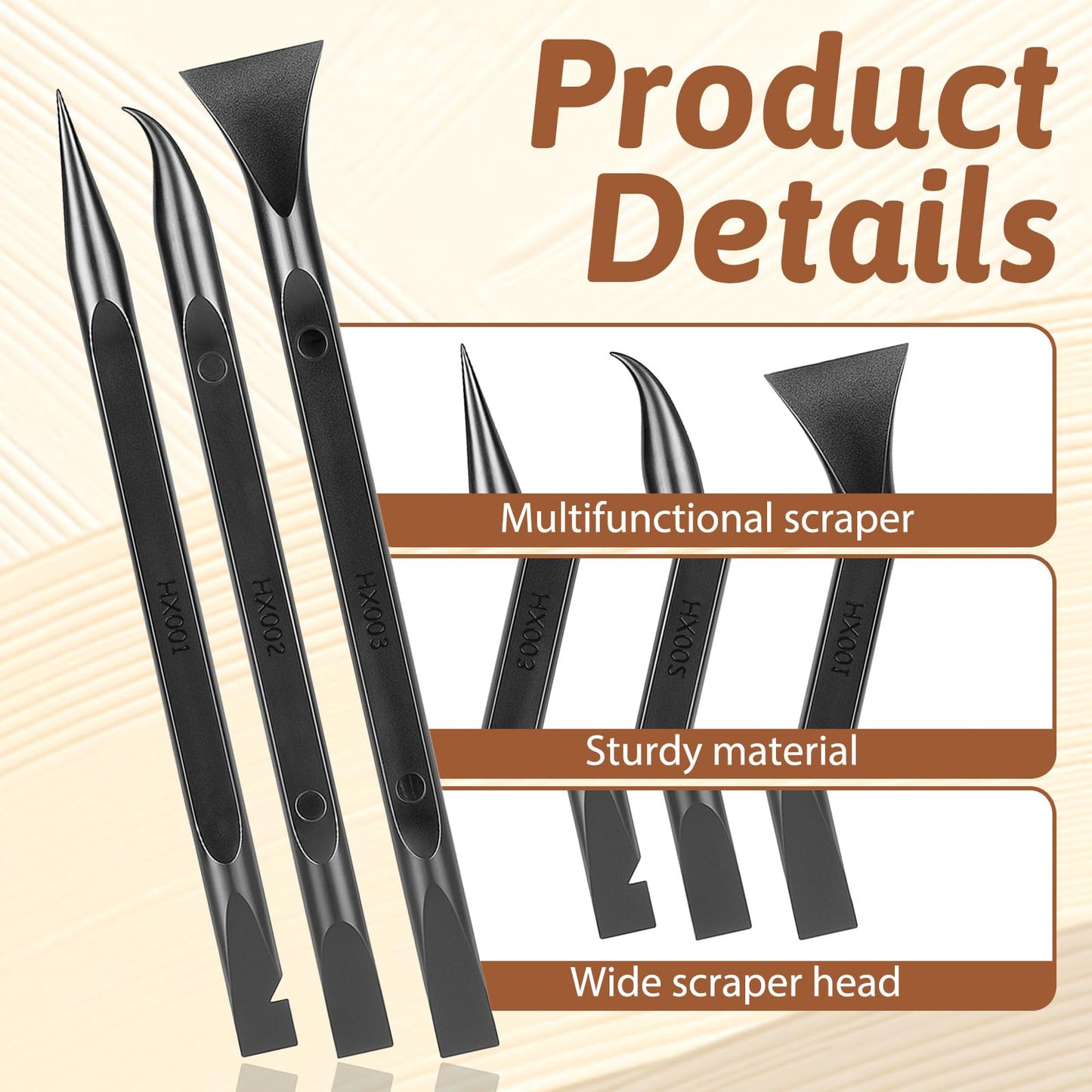 Prasacco 12 Pcs Plastic Scraper Tool Multi-Purpose Pen-Shaped Black