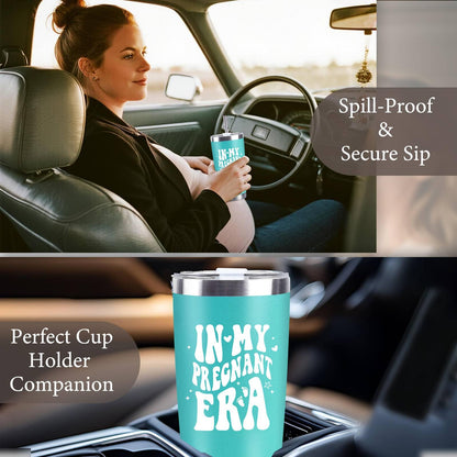 CUPLOOV Pregnant Blue Tumbler 20oz Insulated Cup with Lid & Straw