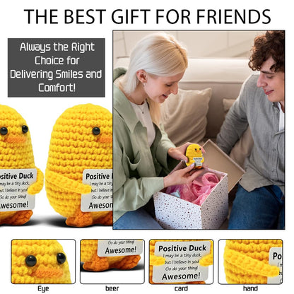 VKYN Handmade Multicolour Crochet Duck Inspirational Mental Health Decor