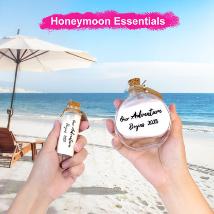 muchly 2 Pcs Honeymoon Sand Keepsake Jar Our Adventure Begins 2025 Heart