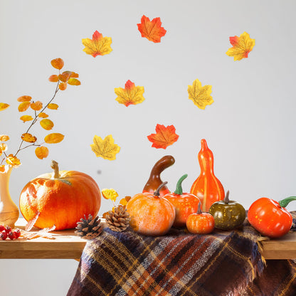 Jutom 148 PCS Fall Artificial Pumpkins Set with Pinecones Acorns Leaves