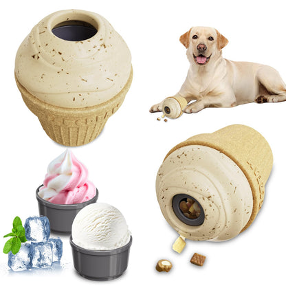 hwnguJ Durable Freezable Ice Cream Dog Toy for Aggressive Chewers