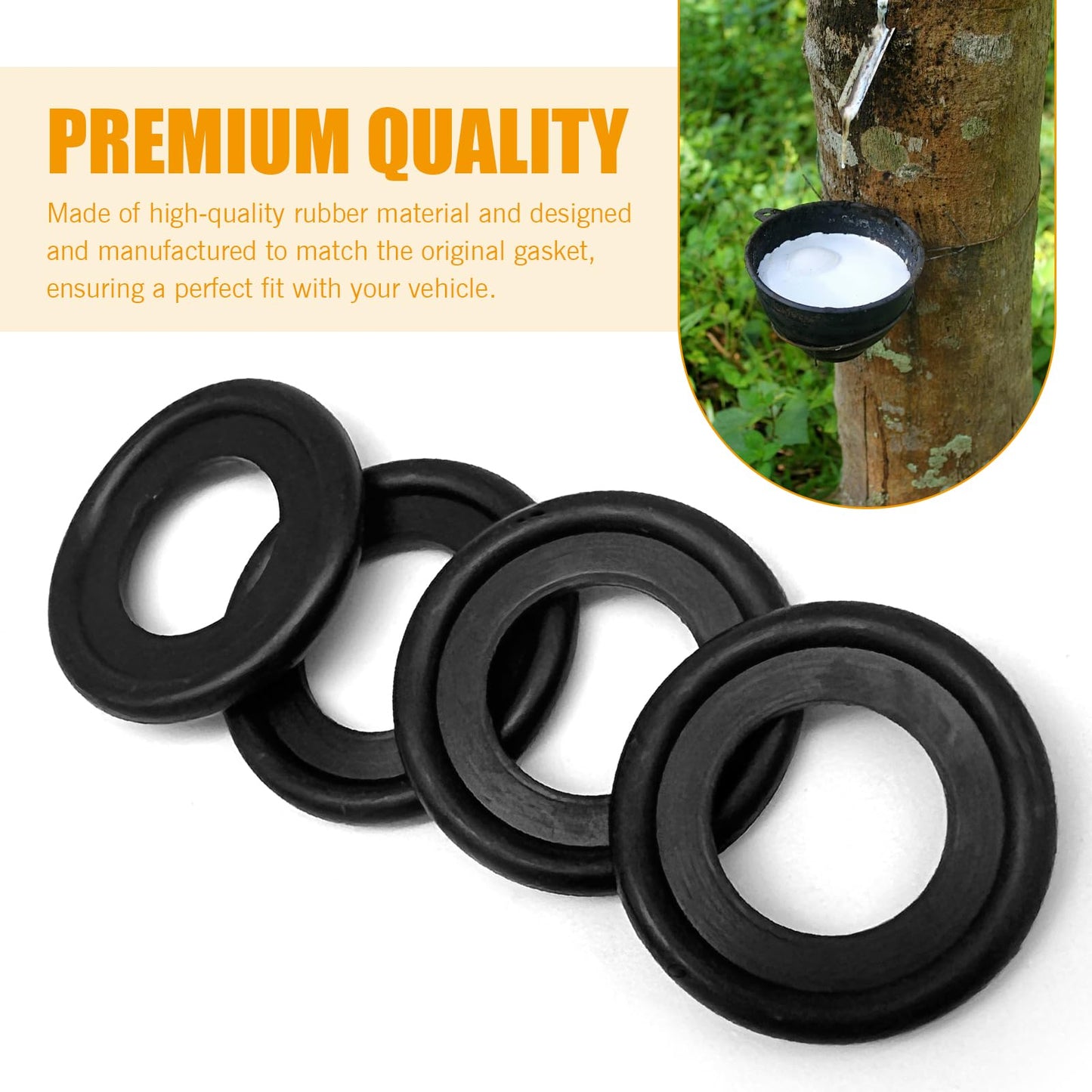 leechio 25 PCS Automotive Oil Drain Plug Gasket M14 Rubber Seal Black