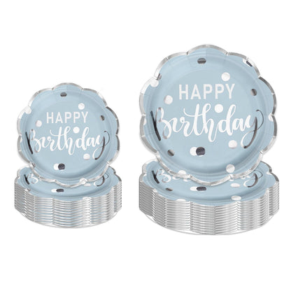 LeZakaa Birthday Paper Plates Set 50pcs 7 & 9 Inch Happy Birthday Balloon