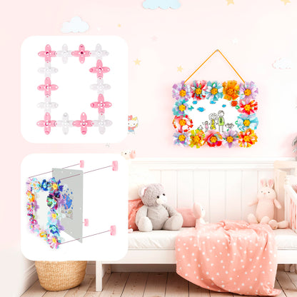 Kingci Fabric Flower Bouquets DIY Kit 117PCS Pink Creative Craft Set