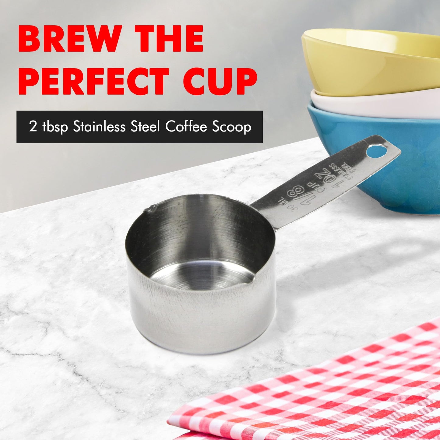 Chef Craft Select Coffee Measurer 4 Inch 2 Tbsp Stainless Steel