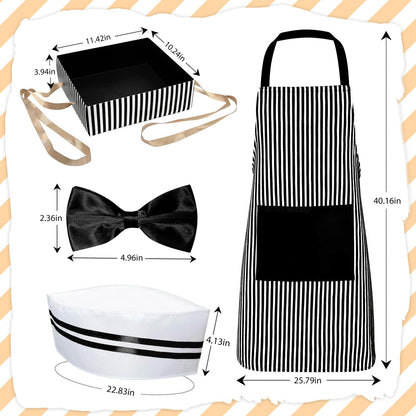 Generic 4pcs 1950s Hot Dog Vendor Halloween Costume Black Size Tall