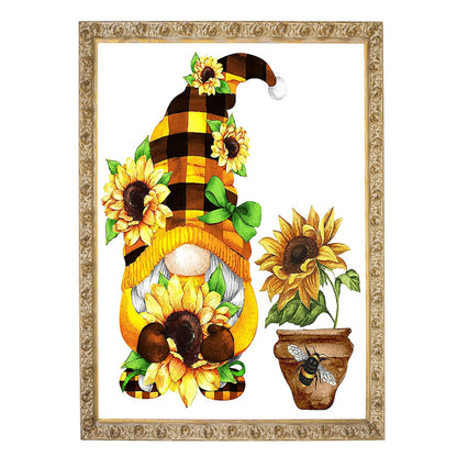 AllWenTo 5D Diamond Painting Kit Sunflower Anime Gnome 12x16 Inch