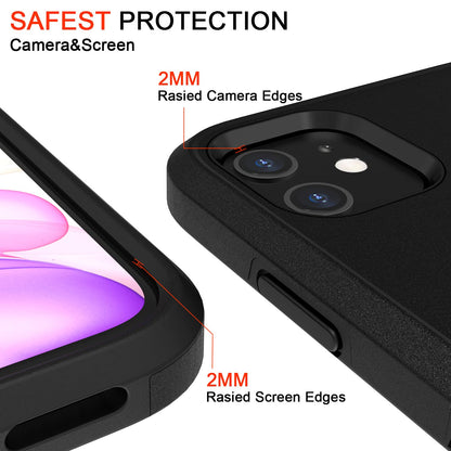 VOEAIN iPhone 11 Case 6.1" Hard PC+TPU Shockproof Black