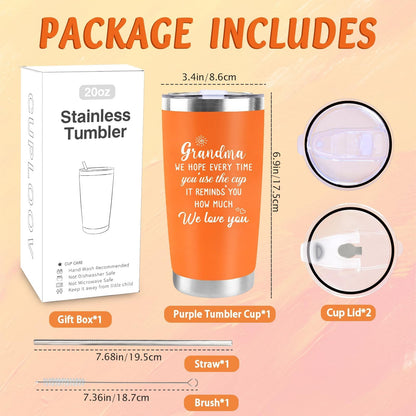 CUPLOOV 20 Oz Rose Gold Stainless Steel Love Rose Tumbler Birthday Gift