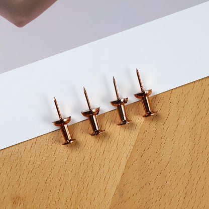Bomeirc Rose Gold Push Pins 100pcs Double Headed Decorative Tacks with Box