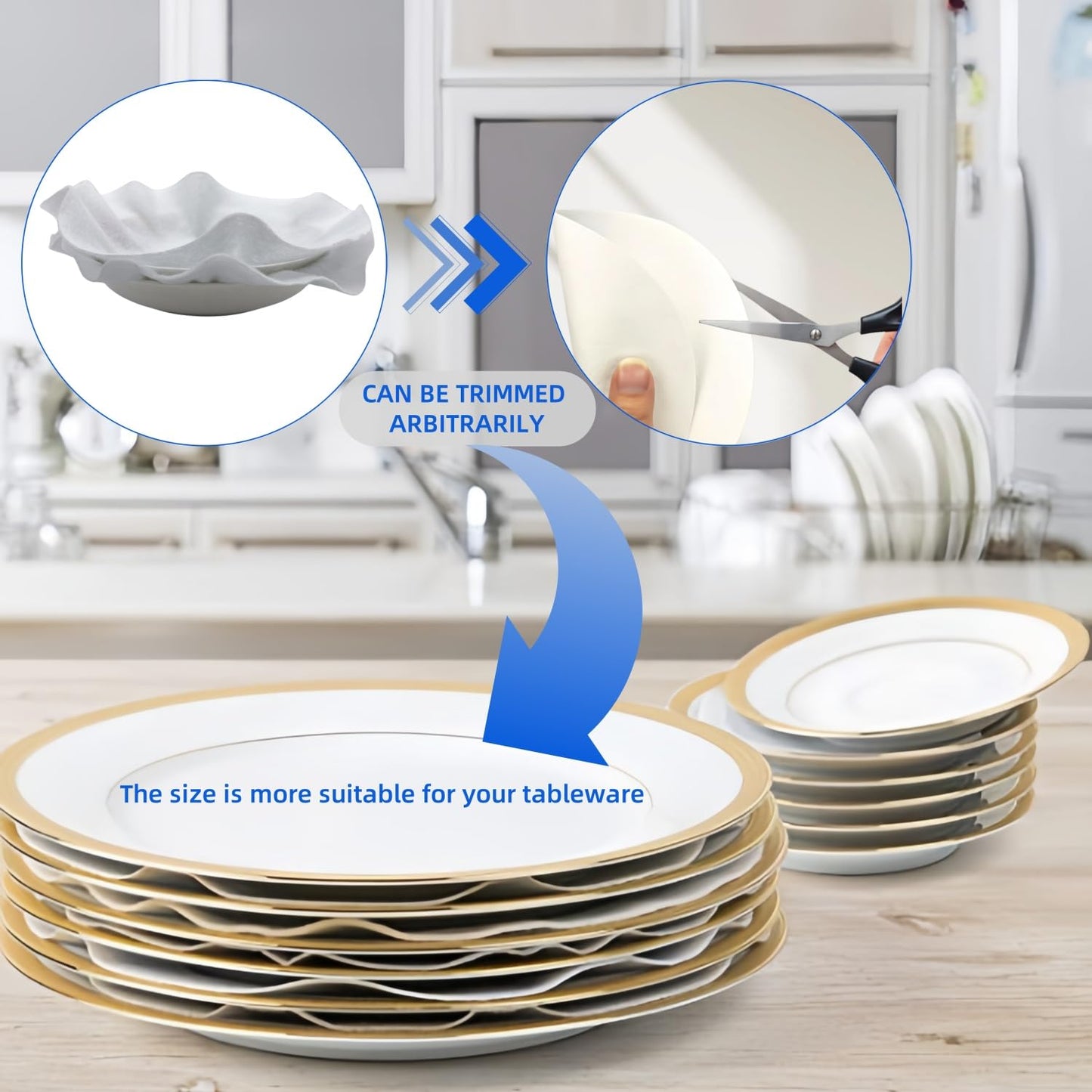 Ceramic Plate Separator Pads 36 Felt Protectors 10/6/4.5 Inch Washable Reusable