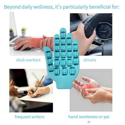 Hand Massager Finger Roller for Arthritis Carpal Tunnel Pain Relief Blue