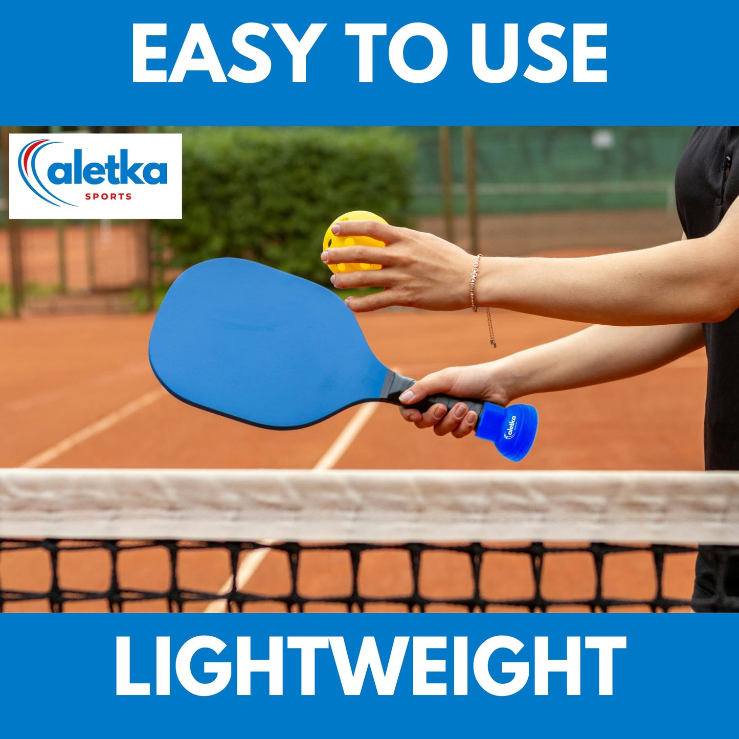 aletka 2-Pack Pickleball Ball Retriever Paddle Suction Cup Blue Pink