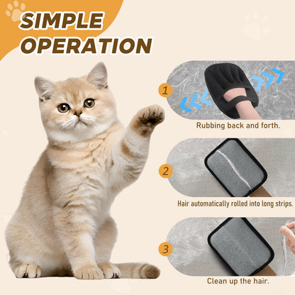 Kinhzrude Pet Hair Remover Gloves, Electrostatic, Reusable, 2 Pack