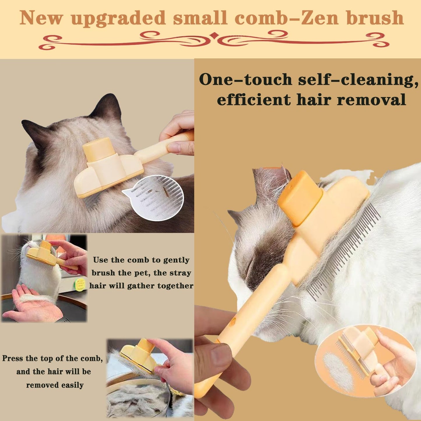 Groompro Deshedding Brush Dog & Cat Hair Removal Tool L 5.3 inch