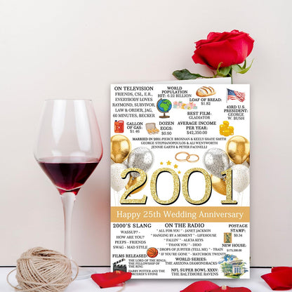 Hongshan 25th Wedding Anniversary Card for Couple Vintage hs-235