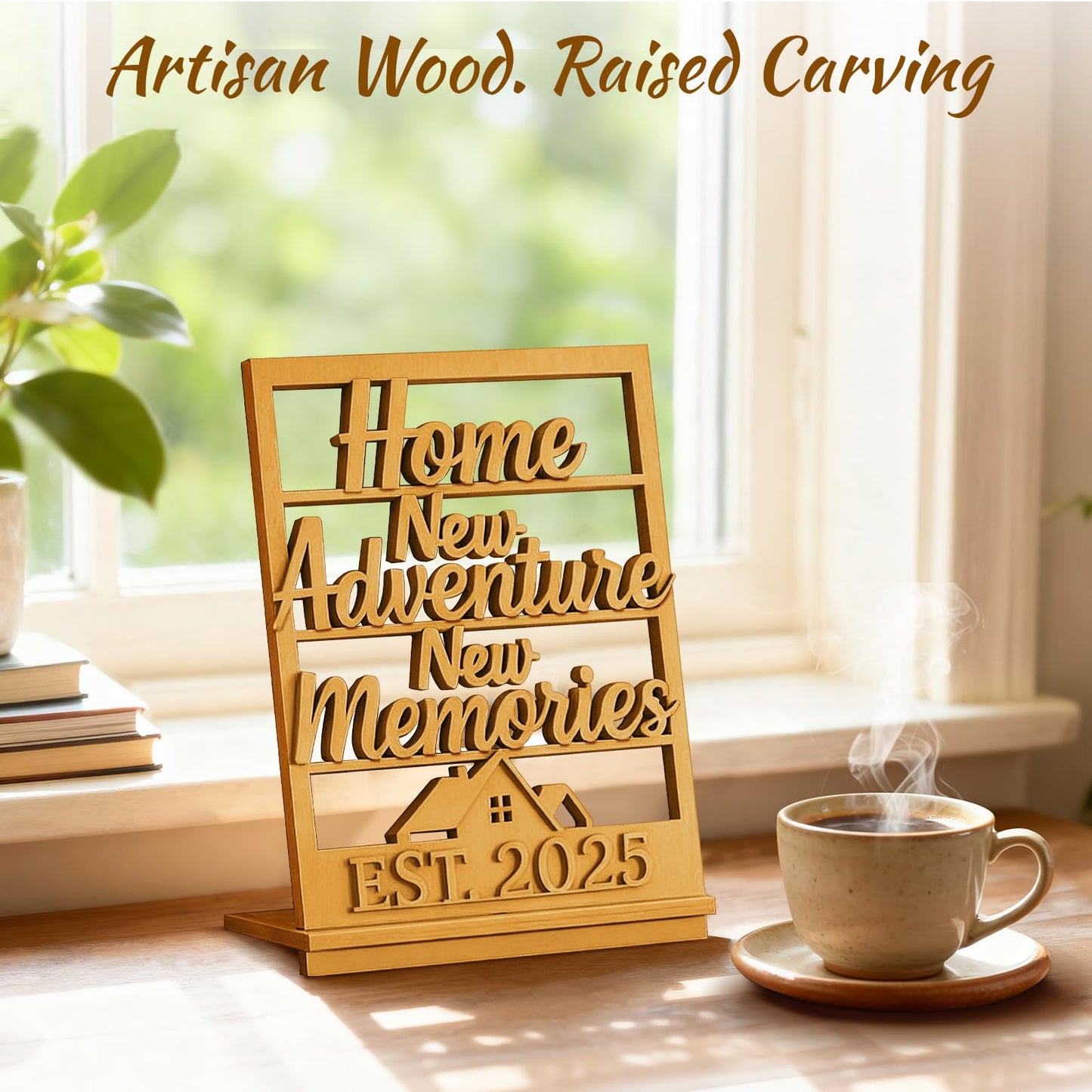 GoHoKi Housewarming Gift Farmhouse Wooden Sign Entry Table Decor New Home