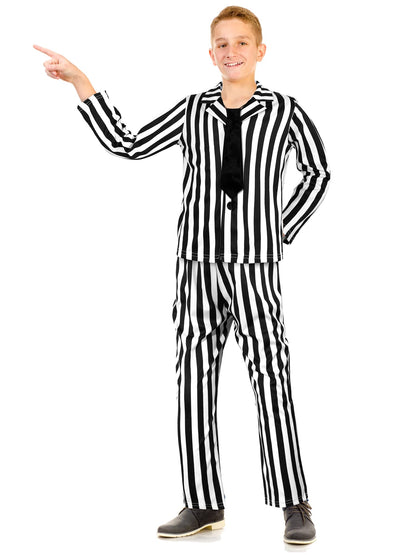 Haysandy Kids Halloween Black White Striped Suit Costume Size Large