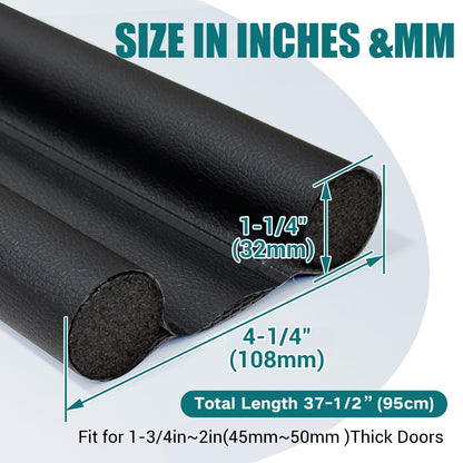 Protalwell Door Draft Stopper Brown Under Door Insulator Fits 1-3/4" Doors