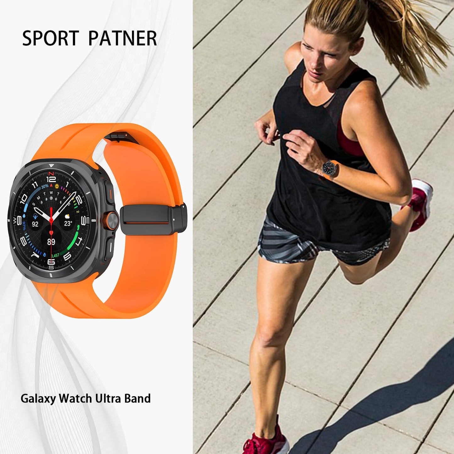 GOLDTOLUCK Affinity Silicone Sport Band Samsung Galaxy Watch 7 Ultra Pink 47mm