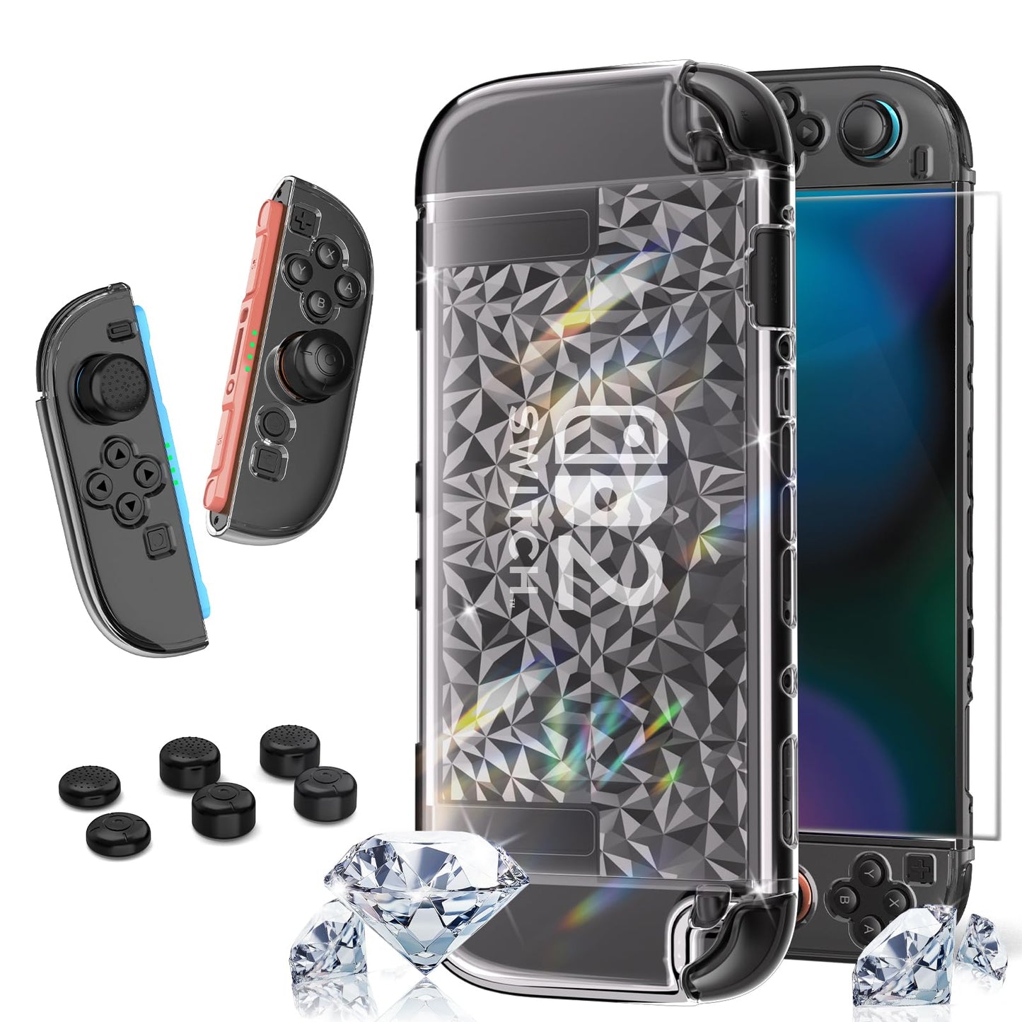 HEYSTOP Switch 2 Protective Case with Screen Protector Transparent Cover