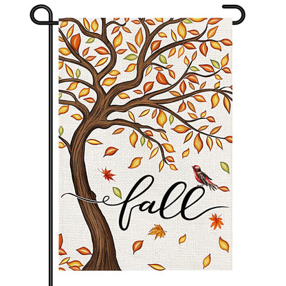 Decorhua Fall Garden Flag Burlap 12x18 Inch Double Sided Thanksgiving Maple Leaf
