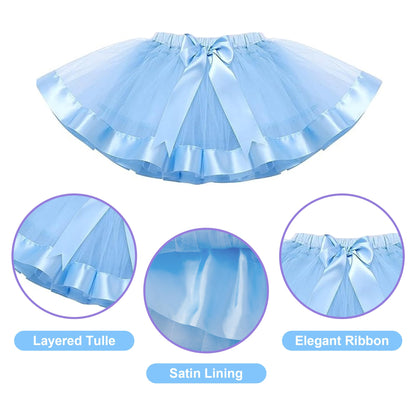 K-Acc Birthday Girl Outfit T-Shirt Blue Ears Tutu Dress Satin Sash Size 8