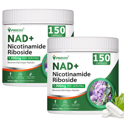 BestBy02/27 PWERD NAD+ Trans Resveratrol 1000mg 150 Capsules Supplement